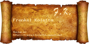 Frenkel Koletta névjegykártya